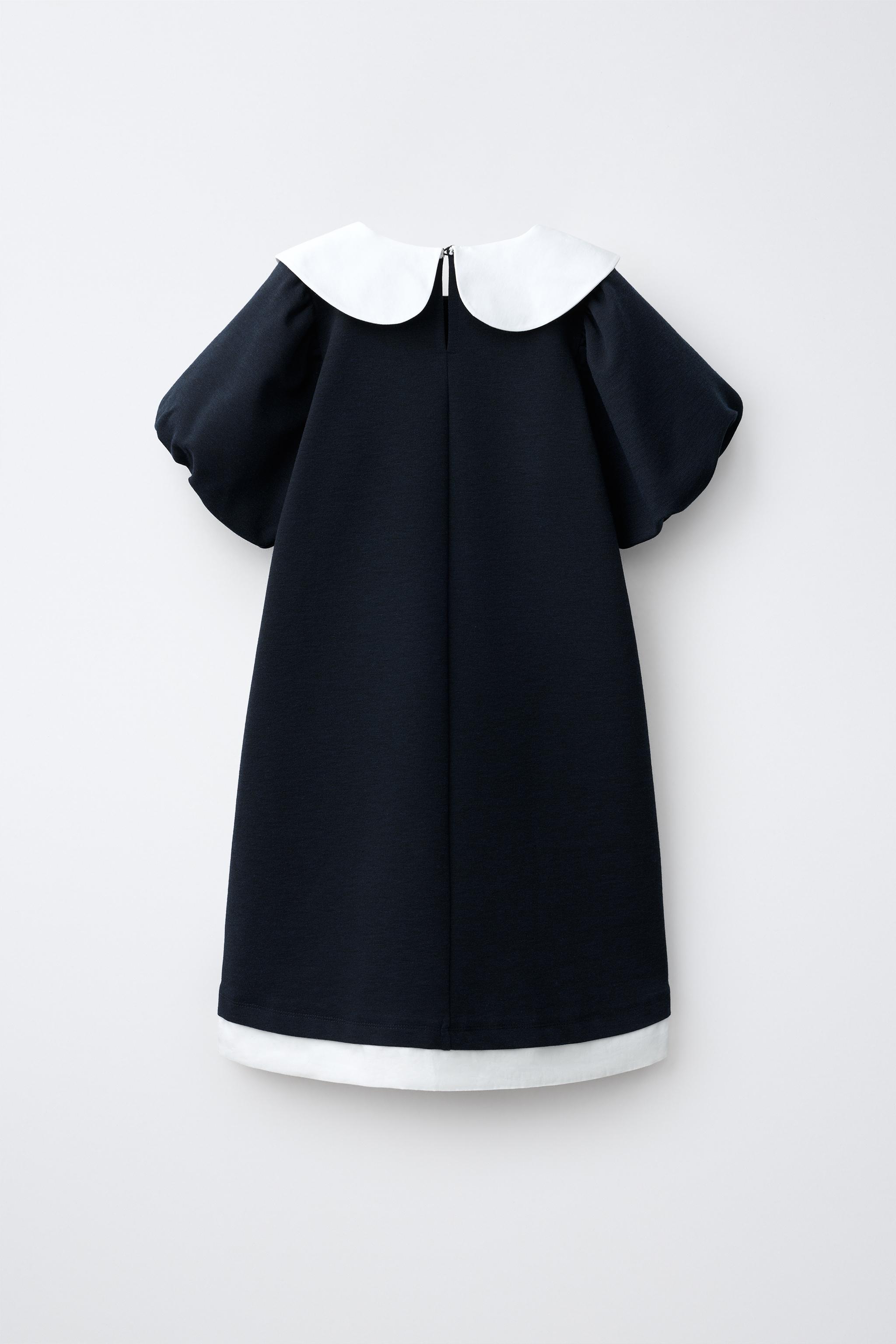 CONTRAST COLLAR DRESS